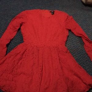 Red lace dress